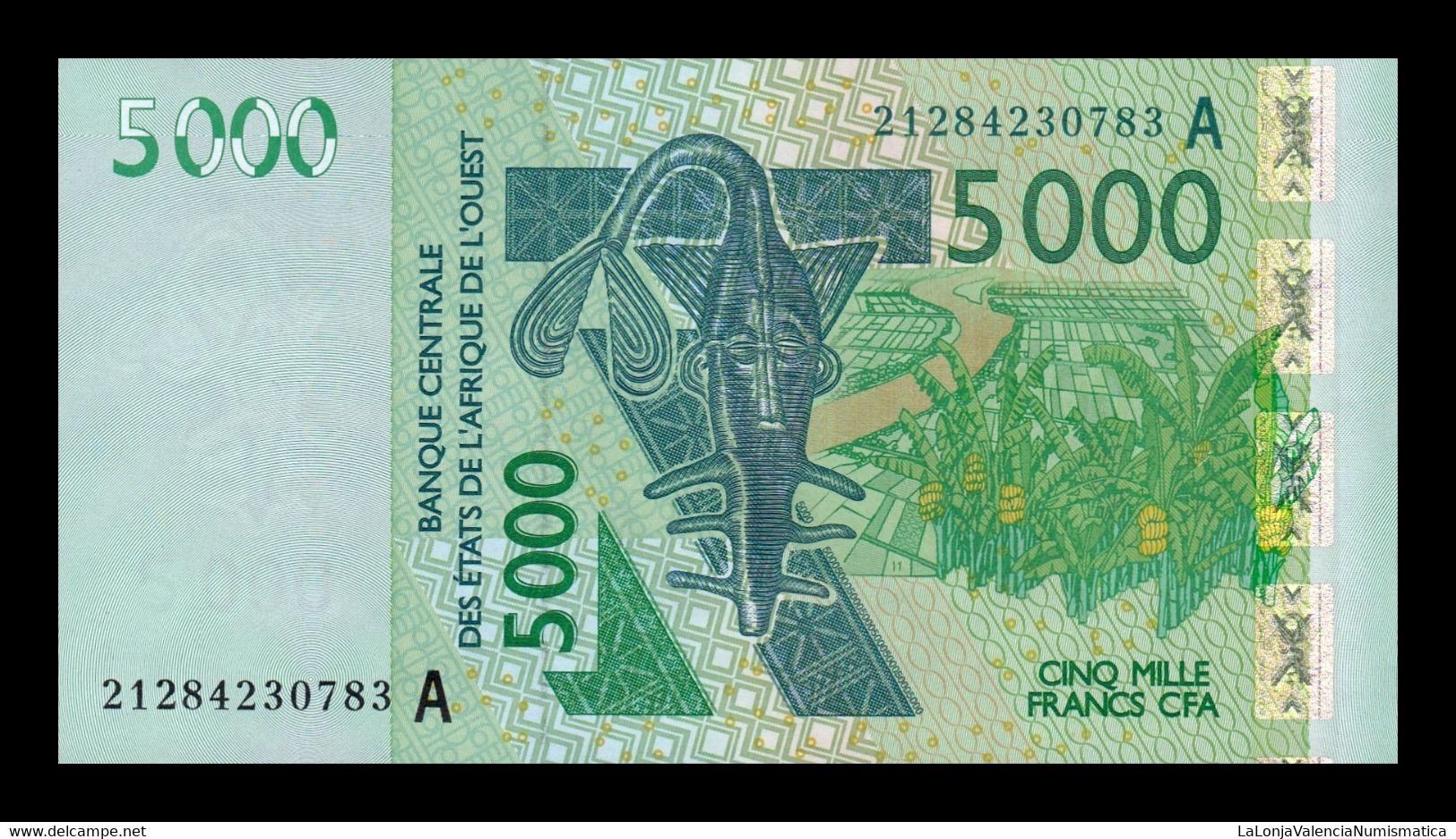 West African St. Costa De Marfil 5000 Francs CFA 2021 Pick 117Au SC UNC - Elfenbeinküste (Côte D'Ivoire)