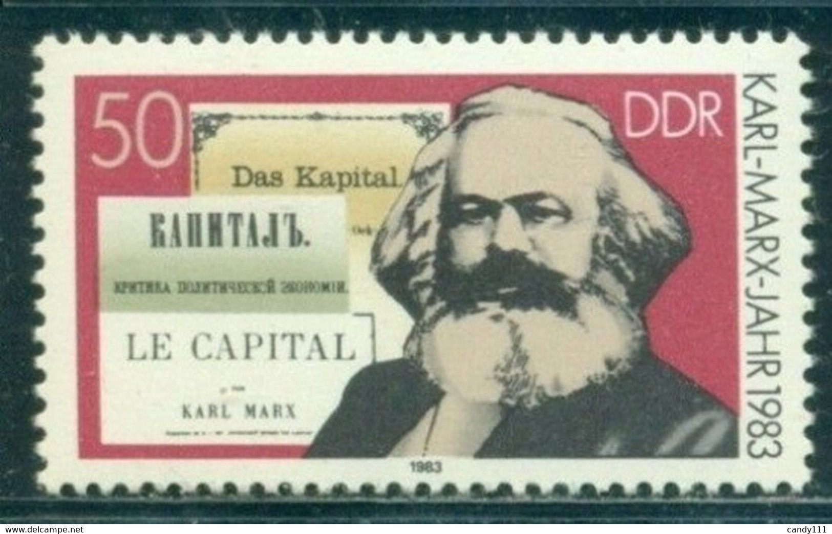 1983 Karl Marx, Title Of His Work "Das Kapital" In 3 Languages, DDR, Mi. 2786, MNH - Karl Marx