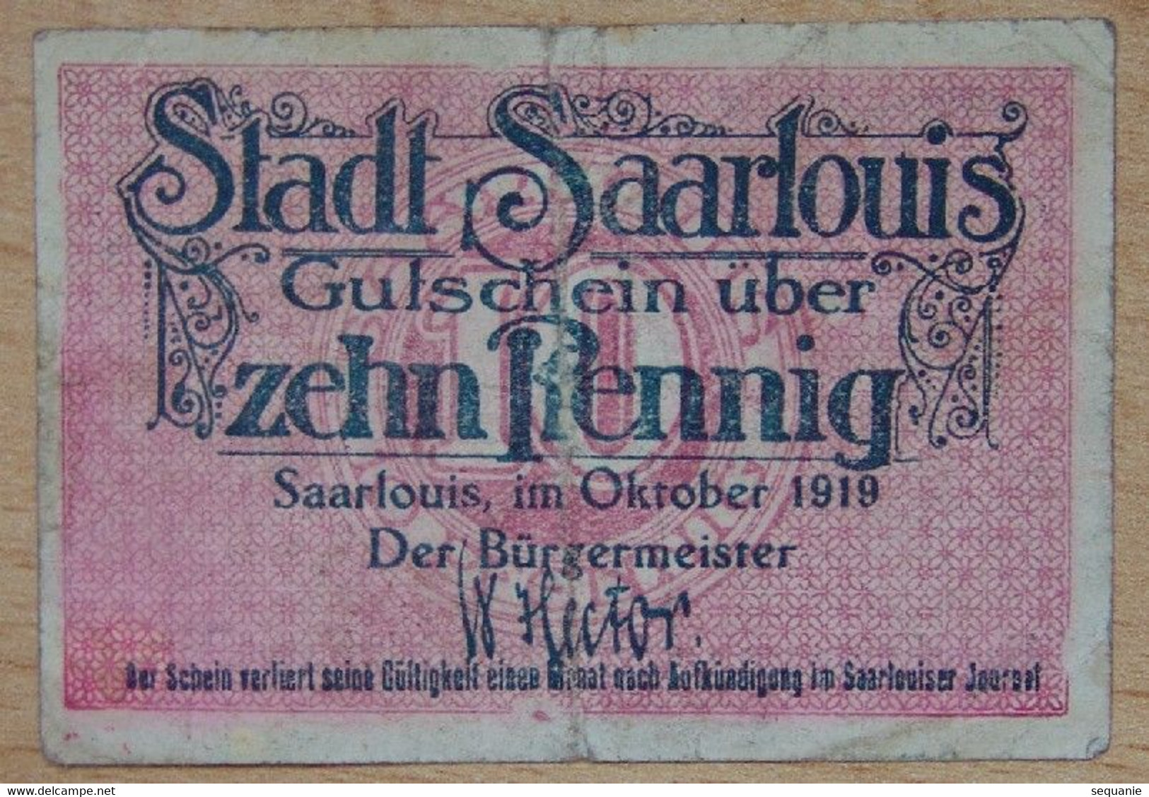 Allemagne - 10 Pfennig Saarlouis Octobre 1919 - Collections
