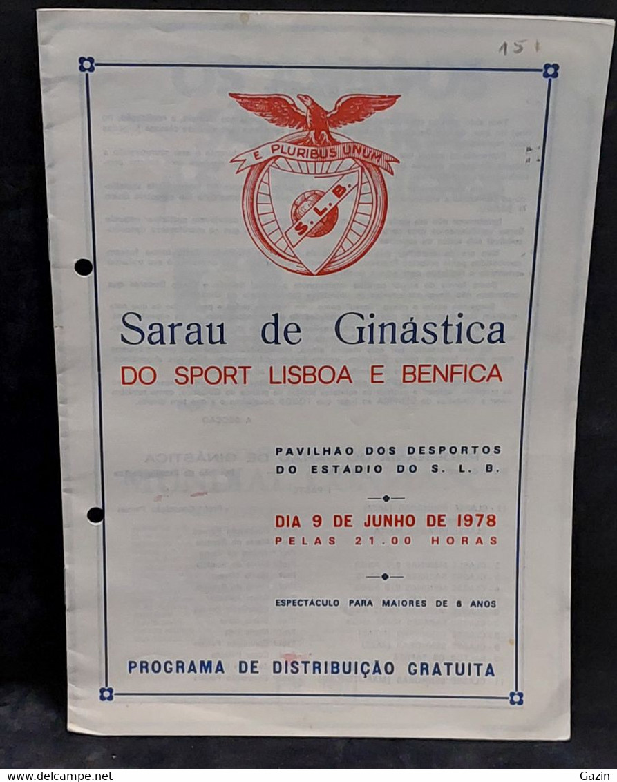 C1/5 - Publi * Programa * Sarau De Ginástica * Sport Lisboa E Benfica * 1978* Portugal - Sonstige & Ohne Zuordnung