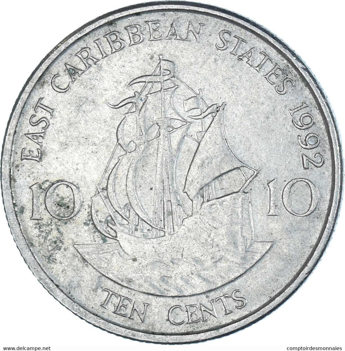 Monnaie, Etats Des Caraibes Orientales, 10 Cents, 1992 - Caraïbes Orientales (Etats Des)