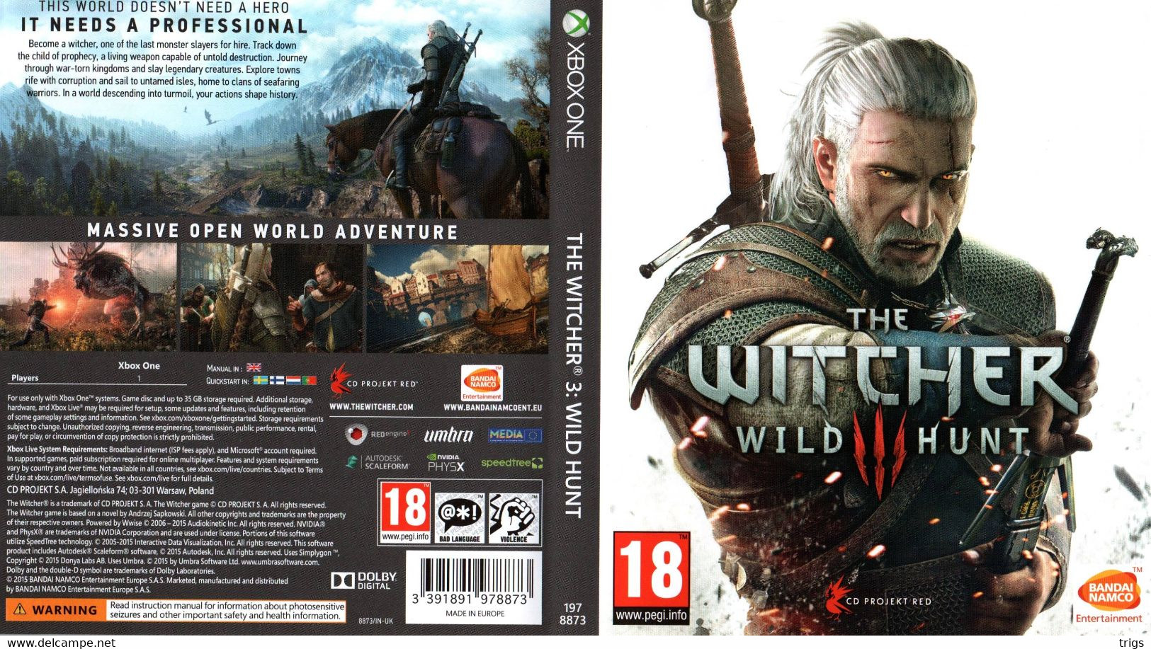 X Box One - The Witcher 3: Wild Hunt - Xbox One