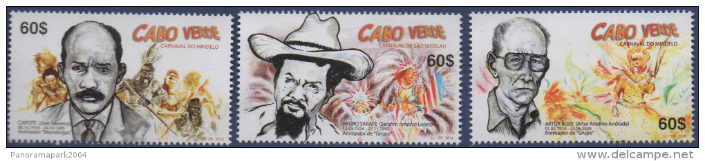 Cabo Verde 2014 - Carnaval Mindelo Sao Nicolau Karneval Fasching 3 Val. MNH - Kap Verde