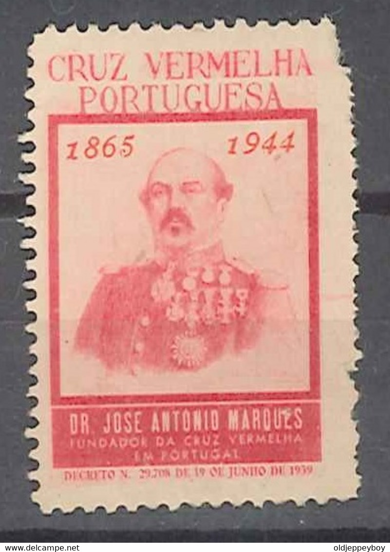 CRUZ VERMELHA PORTUGUESA / RED CROSS / CROIX ROUGE- 1944 DR. ANTÓNIO JOSÉ MARQUES, FUNDADOR DA CRUZ VERMELHA EM PORTUGAL - Nuovi