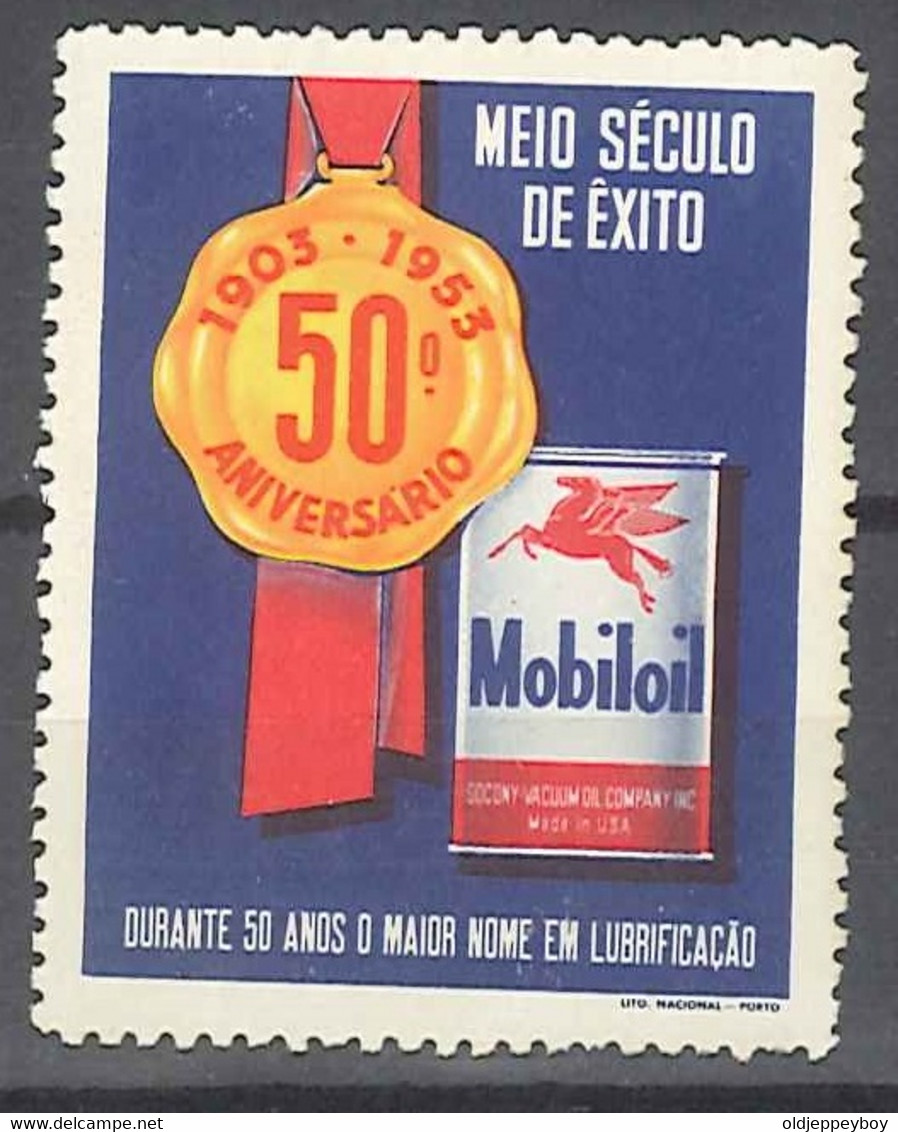 Mobiloil 50th Anniversary / 50° Aniversario Mobiloil Lubrificaçäo / Motorenoel Huile Pour Moteur Vignette Vinheta - Vignettes De Fantaisie
