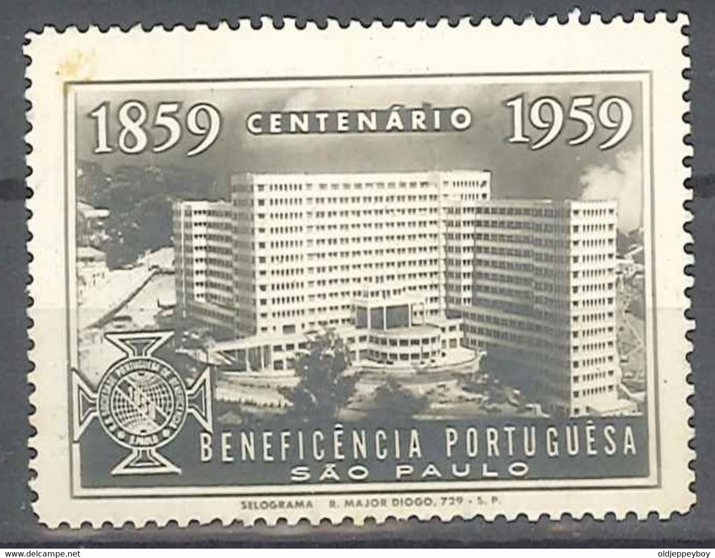 1859 Centenário 1959 Beneficencia Portuguese SÃO PAULO Vignette Vinheta CINDERELLA - Vignettes De Fantaisie