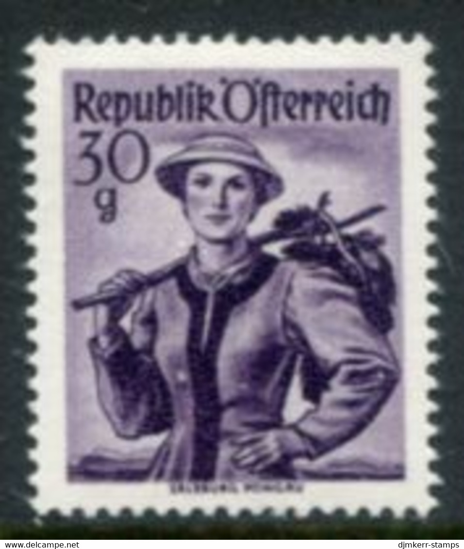 AUSTRIA 1948 Costumes Definitive 30 G .violet MNH / **.  Michel 900 - Ungebraucht