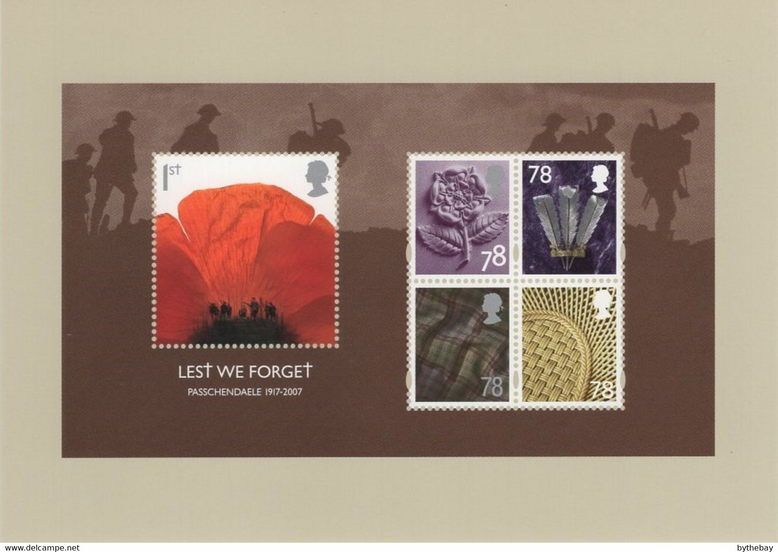 Great Britain 2008 PHQ Card Sc 2530a Passchendaele 1917-2007 Lest We Forget - Carte PHQ