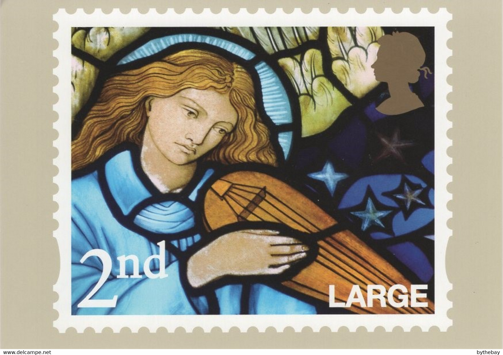 Great Britain 2009 PHQ Card Sc 2716c 2nd Large Angel Playing Instrument - PHQ Cards