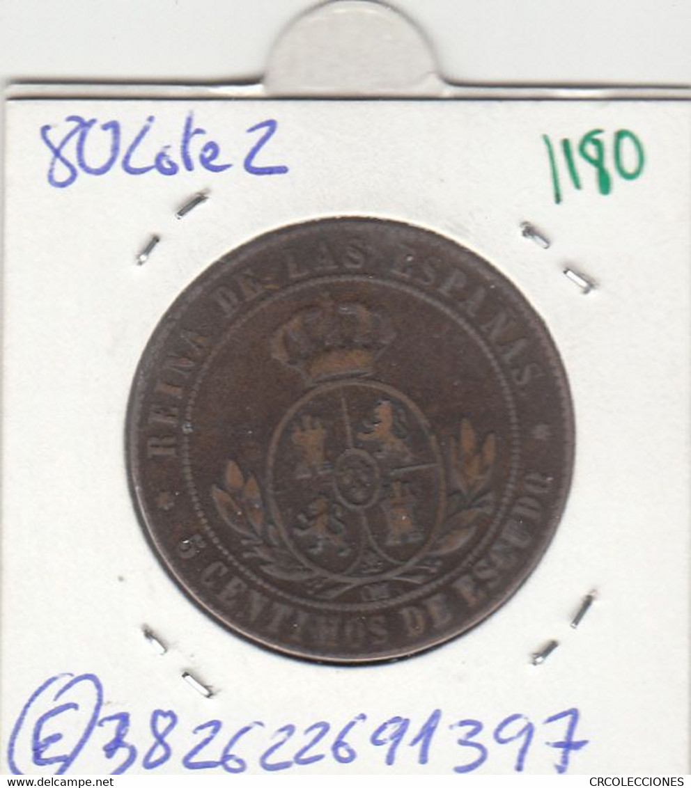 CRE1180 MONEDA ESPAÑA ISABEL II 5 CENT  ESCUDOS 1867 SEVILLA MBC - Monedas Provinciales