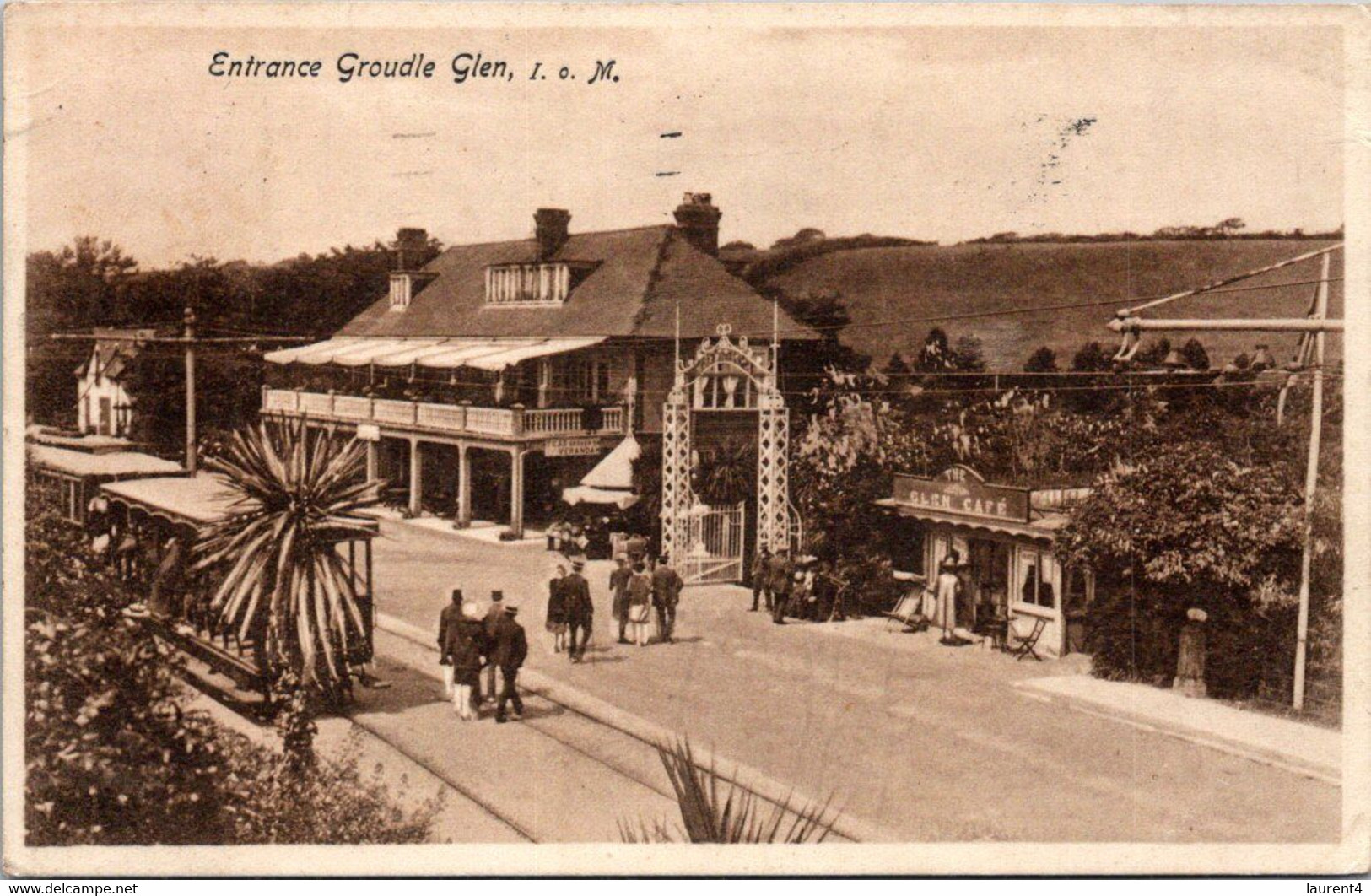 (4 M 49) VERY OLD - Posted To France 1930 - B/w - UK - Isle Of Man Entrance To Groudle Glen - Isle Of Man