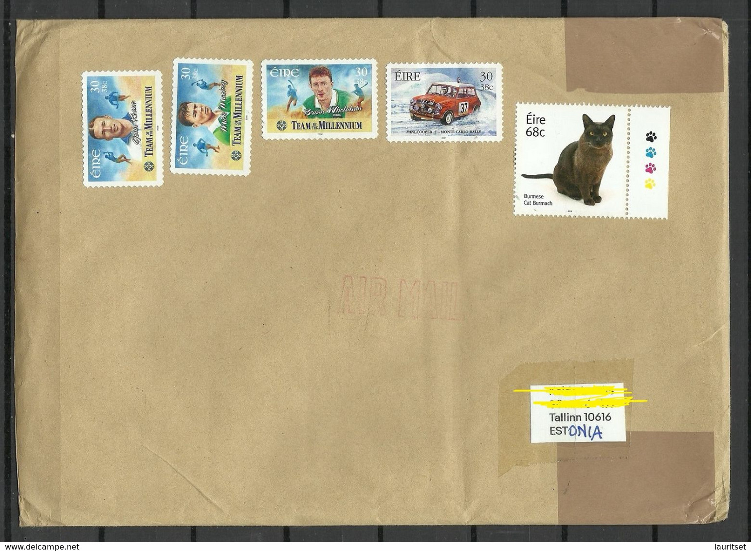 IRLAND IRELAND 2022 Cover To Estonia Stamps Remained Uncancelled! Sport Rally Cat - Brieven En Documenten