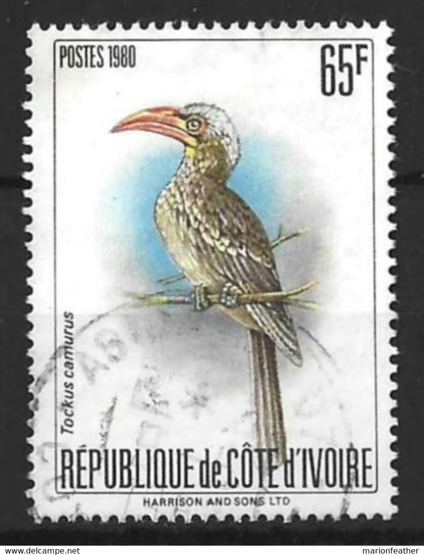 REPUBLIQUE DE COTE D'IVOIRE...QUEEN ELIZABETH II...(1952-22..)...TOCKUS CAMURAS....65f.....SG665b.....GOOD USED... - Cuculi, Turaco