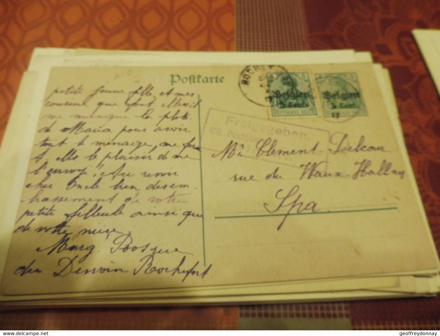 Entier Postale Entiers Postaux  Occupation  9 Oblitéré Gestempelt 1917 Rochefort Spa - Deutsche Besatzung