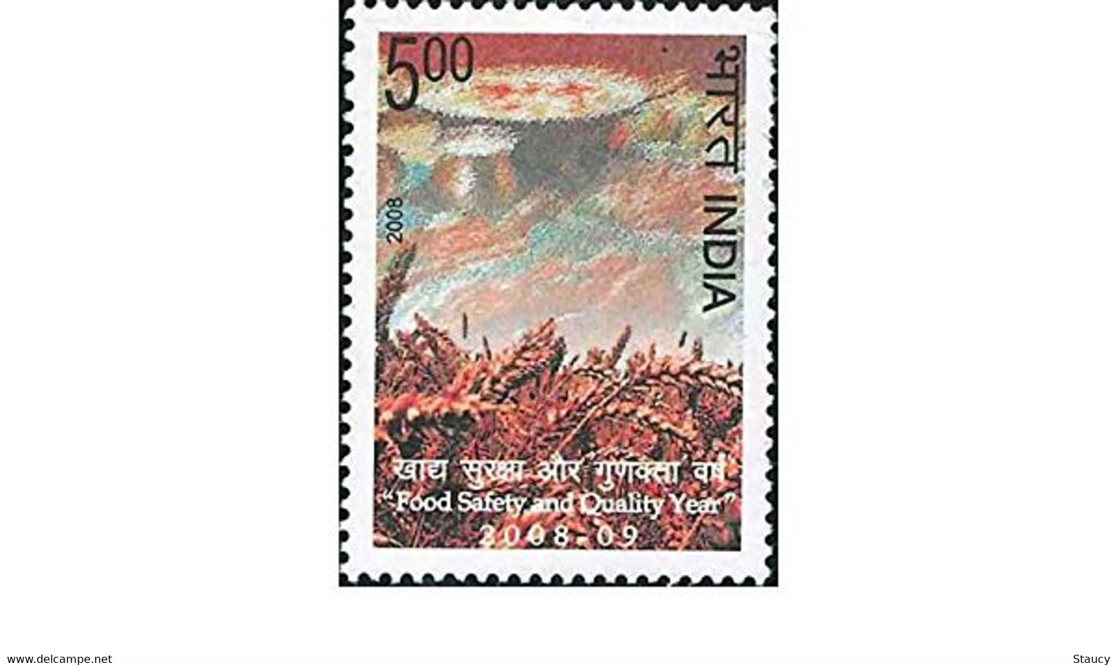 India 2008 Food Safety & Quality Year, Rice Field 1v Stamp MNH As Per Scan - Otros & Sin Clasificación