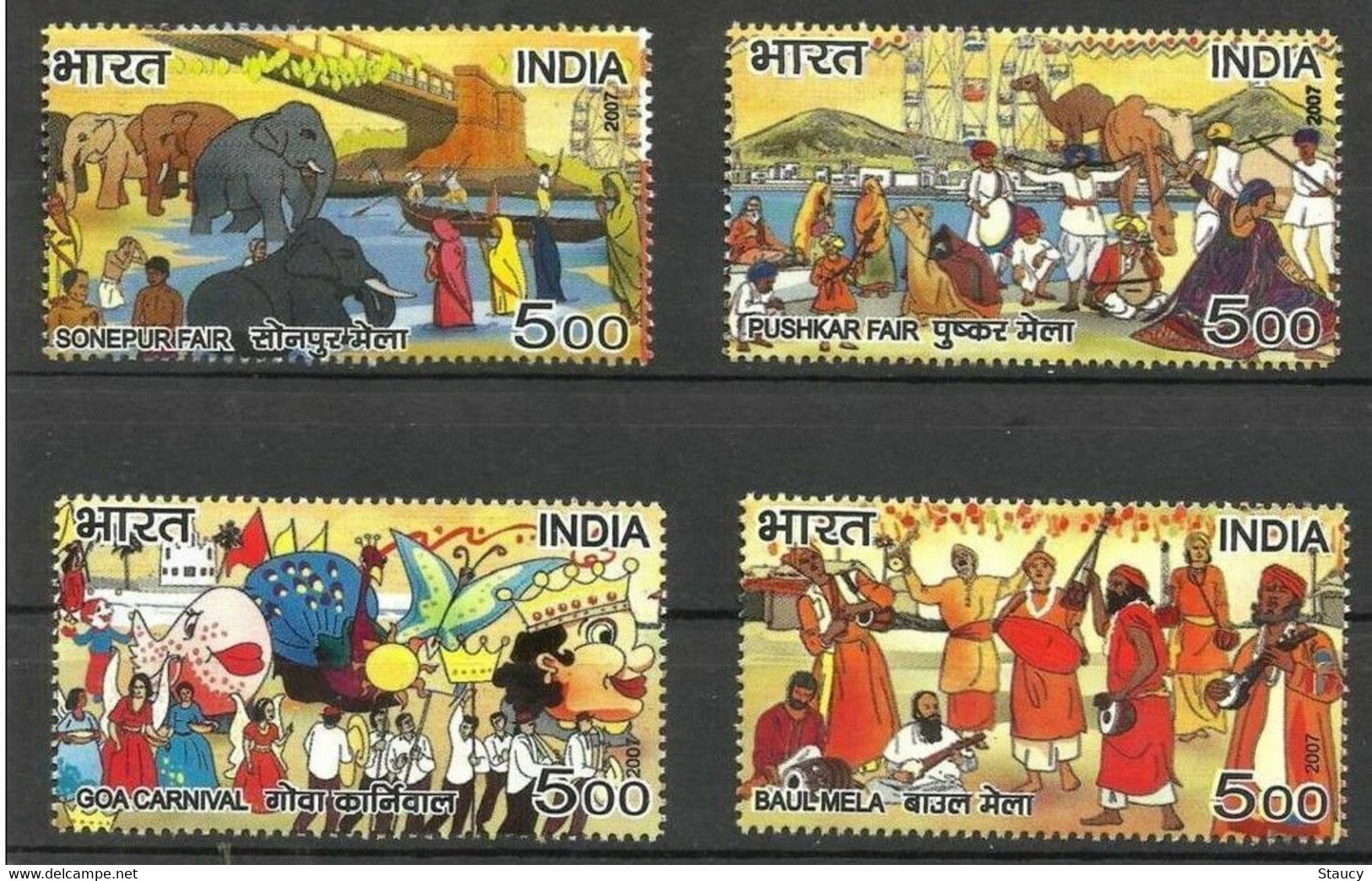 INDIA 2007 FAIRS OF INDIA / PUSHKAR MELA/SONEPUR MELA /GOA CARNIVAL / BAUL MELA 4v Set MNH, P.O Fresh & Fine - Sonstige & Ohne Zuordnung