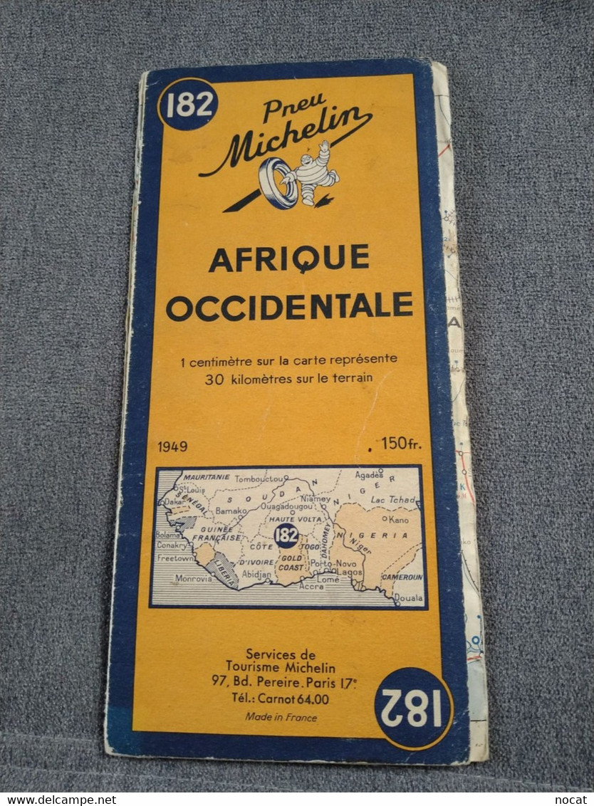 Carte Afrique Occidentale 1949 West Africa Carte Avec Indications Des Animaux 1cm = 30km - Cartes Topographiques