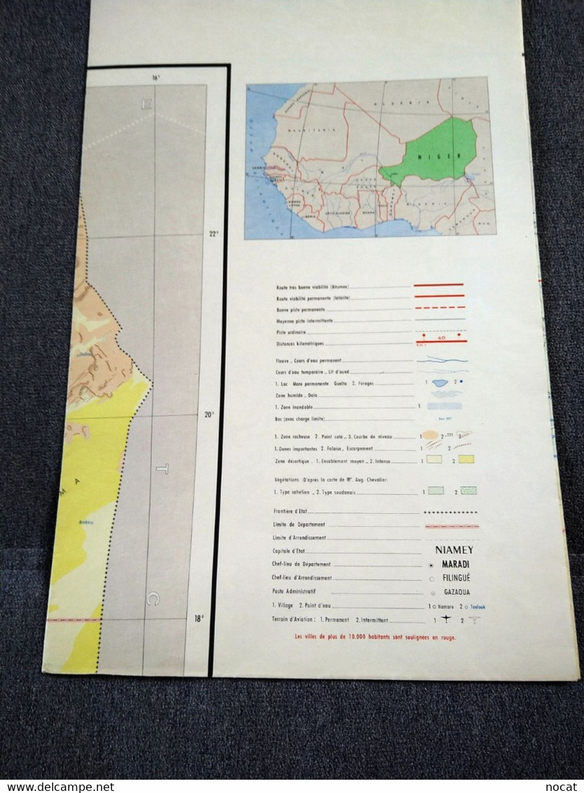 Carte République Du Niger AU 1/ 2 500 000 IGN PARIS 3ème édition De 1966 - Cartes Topographiques