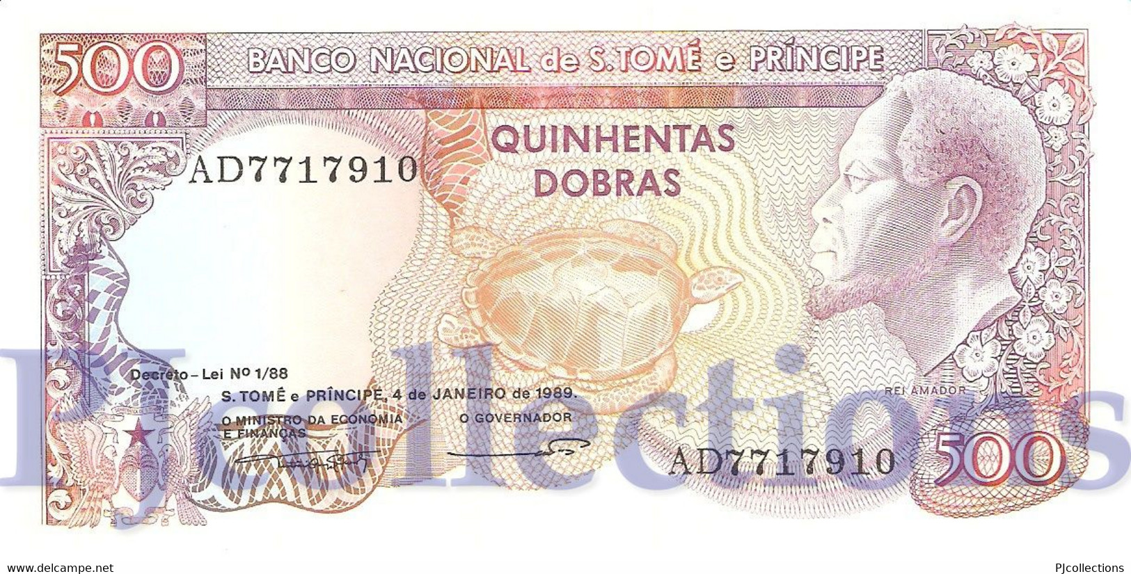 SAINT THOMAS & PRINCE 500 DOBRAS 1989 PICK 61 UNC - San Tomé Y Príncipe