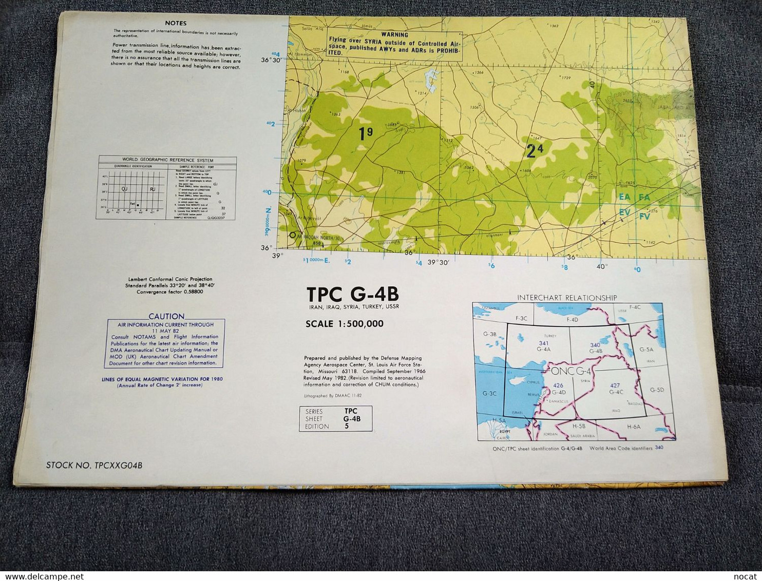 Carte TPC G-4B Iran Iraq Syria Syrie Turquie Turkey USSR 1/500 000 Defense Mapping Agency Aerospace Center 1966 - Cartes Topographiques