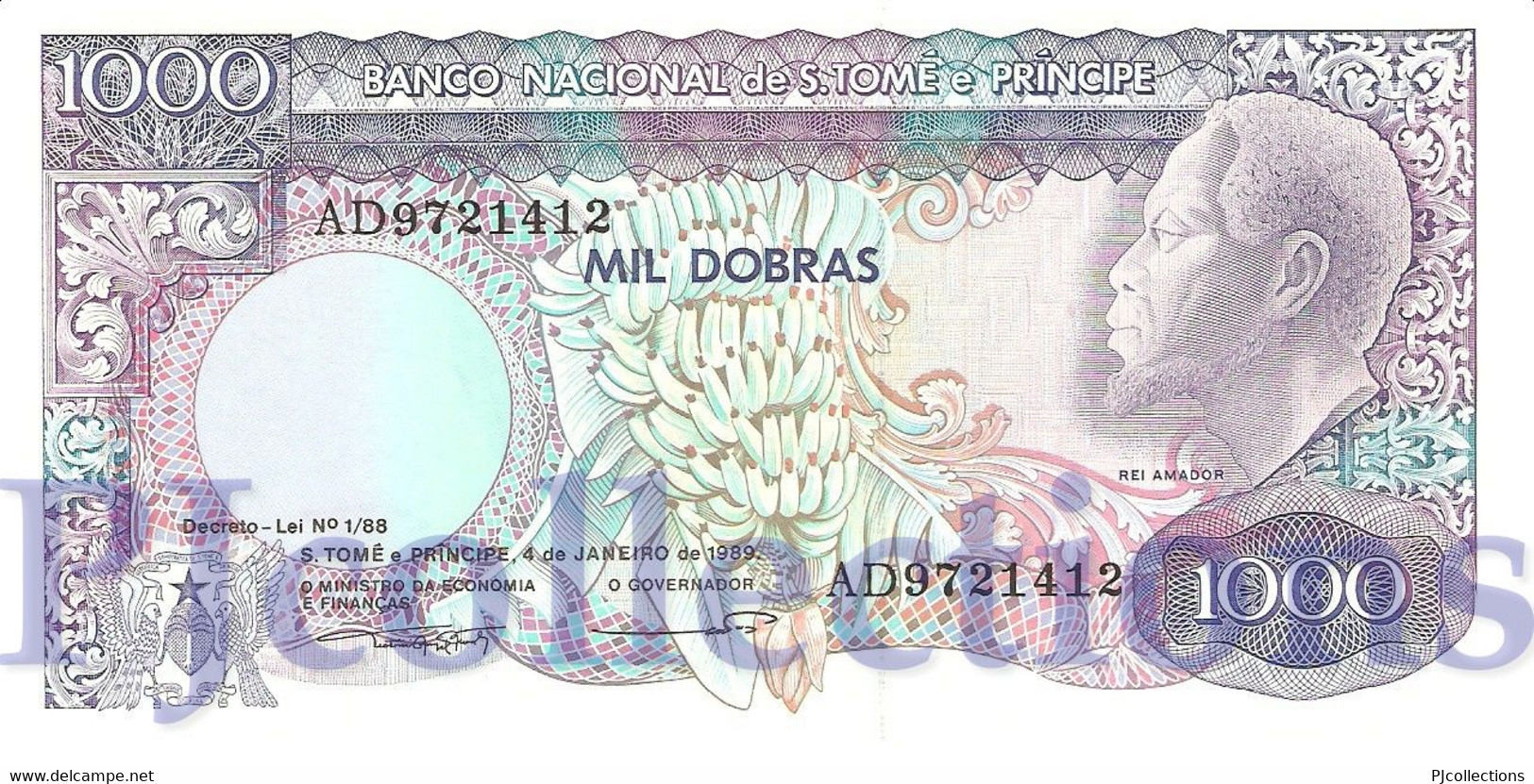 SAINT THOMAS & PRINCE 1000 DOBRAS 1989 PICK 62 UNC - Sao Tomé Et Principe