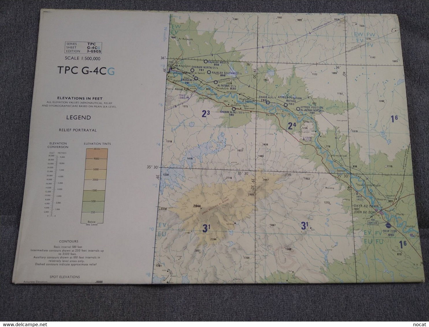 Carte TPC G-4CG IRAN Iraq Jordan Arabie Saoudite Syrie 1/500 000 Defense United Kingdom 1981 - Cartes Topographiques