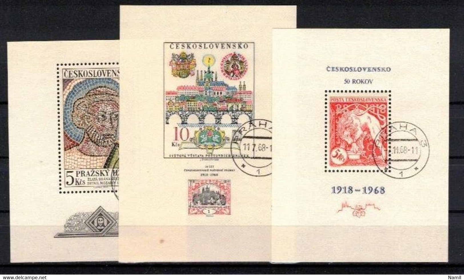 Tchécoslovaquie 1968 Mi 1762-1850+Bl.28-30 (Yv 1615-1697+ BF 34-6+PA 68-70), Obliteré, L'année Complete - Volledig Jaar