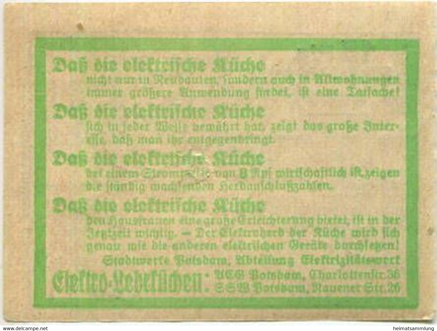 Deutschland - Potsdam - Stadtwerke Potsdam - Abt. Verkehrsbetriebe - Fahrschein 15Rpf. 1-2 Teilstrecken - Rückseitig Wer - Europa