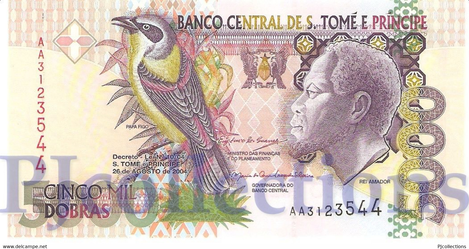 SAINT THOMAS & PRINCE 5000 DOBRAS 2004 PICK 65c UNC PREFIX "AA" - San Tomé E Principe