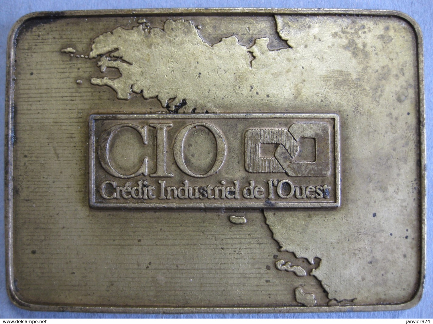 Médaille/ Plaque Crédit Industriel De L'Ouest, C.I.O. - Professionali / Di Società