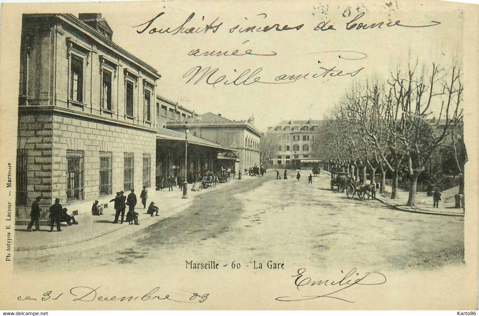 Marseille * La Place De La Gare * Ligne Chemin De Fer - Quartier De La Gare, Belle De Mai, Plombières