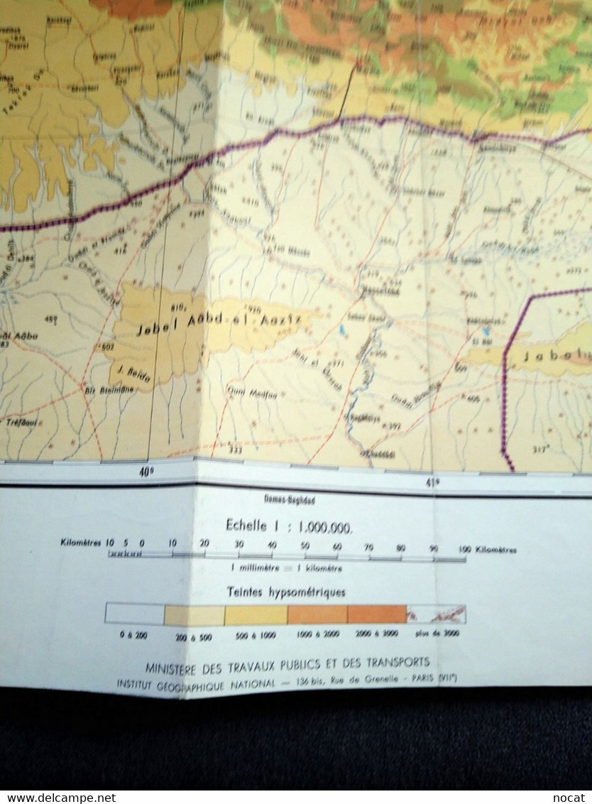 Carte 1/1 000 000 Ankara Yerevan Adana Mosul Ministère Travaux Publics Et Transports 1959 - Cartes Topographiques