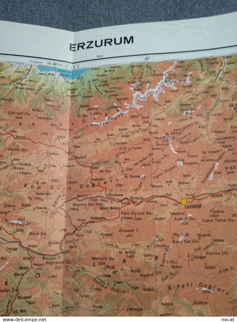 carte 1/1 000 000 Ankara Yerevan Adana Mosul ministère travaux publics et transports 1959