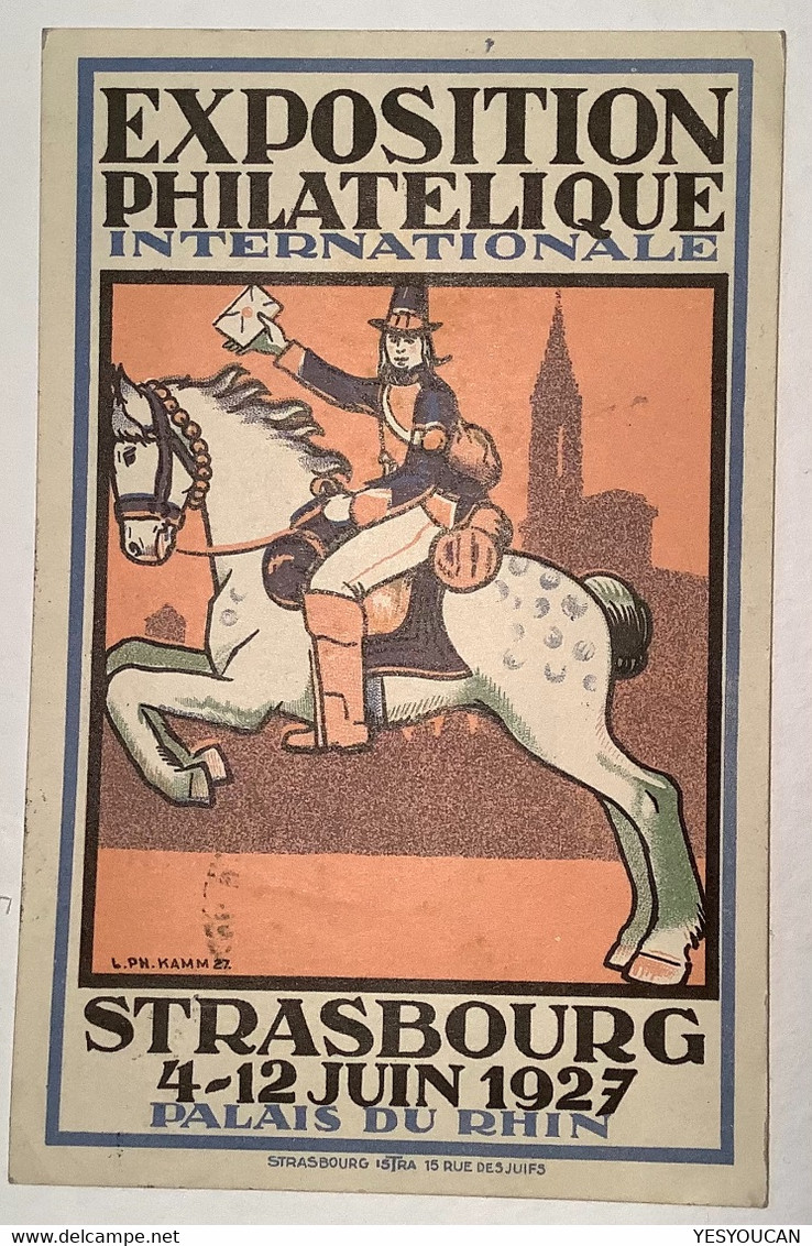 AUTOGRAPHE HENRY BAUËR SPAL France Entier Postal 40c Semeuse EXPOSITION PHILATELIQUE STRASBOURG1927 (Alsace Lorraine - Standard Postcards & Stamped On Demand (before 1995)