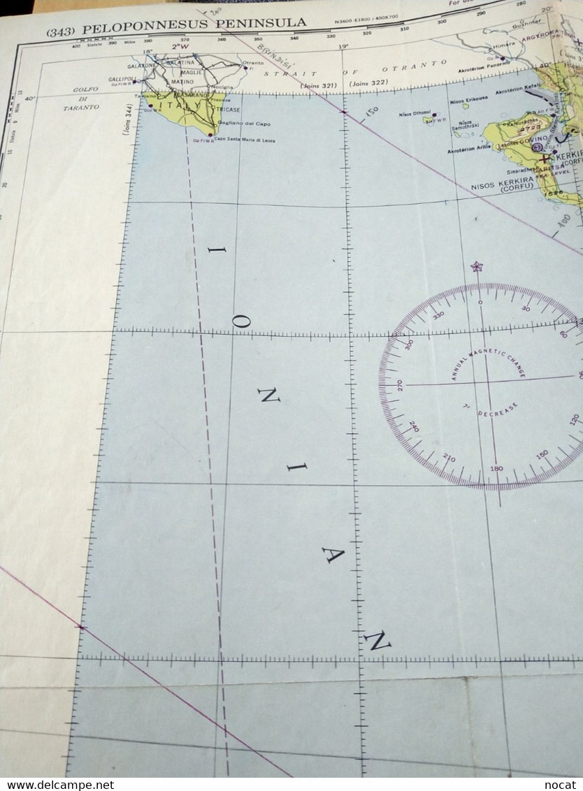 carte navigation aérienne de la cote est de l'amérique du nord à la cote ouest européenne et africaine 1944