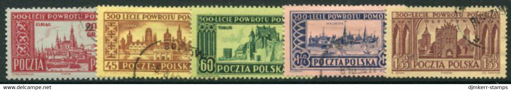 POLAND 1954 500th Anniversary Of The Peace Of Torun Used..  Michel 872-76 - Usati