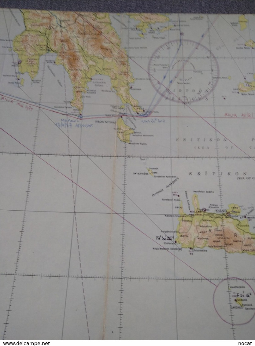 AAF AERONAUTICAL CHART  Péninsule Du Péloponèse 1/1 000 000 For Use By War And Navy Department Agency - Cartes Topographiques