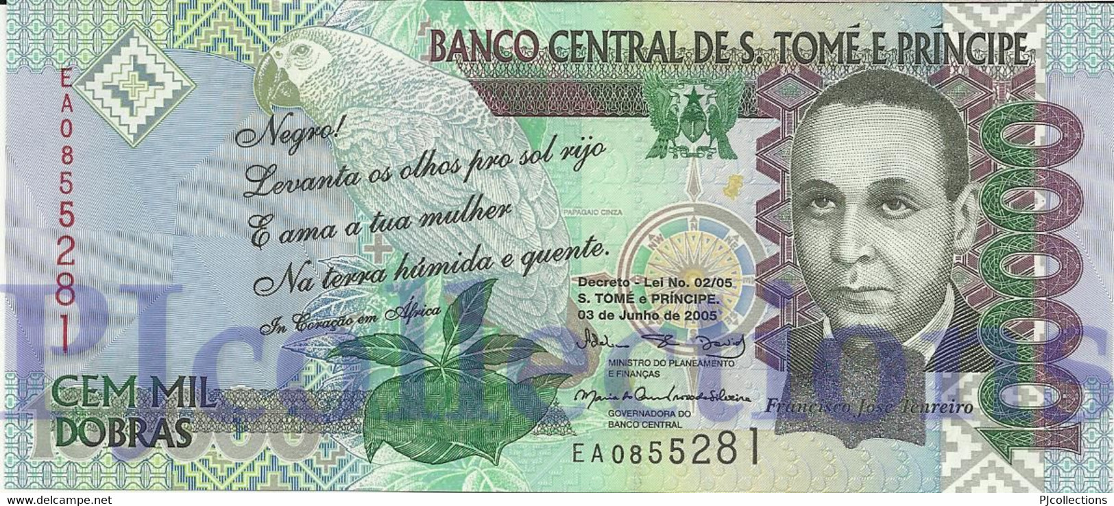 SAINT THOMAS & PRINCE 100000 DOBRAS 2005 PICK 69a UNC - Sao Tomé Et Principe