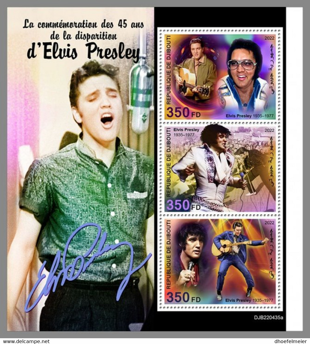 DJIBOUTI 2022 MNH Elvis Presley M/S - OFFICIAL ISSUE - DHQ2245 - Elvis Presley
