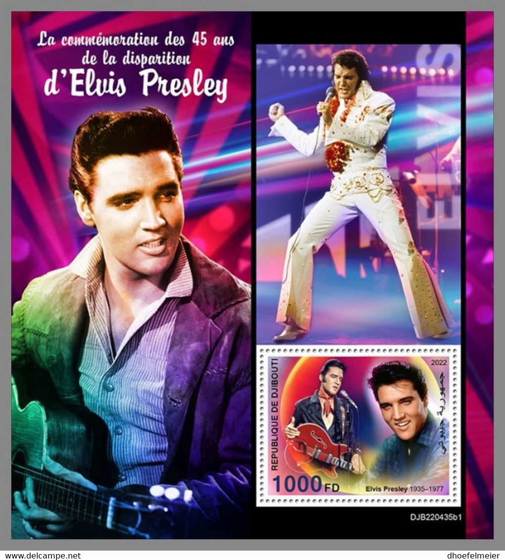 DJIBOUTI 2022 MNH Elvis Presley S/S 1 - OFFICIAL ISSUE - DHQ2245 - Elvis Presley