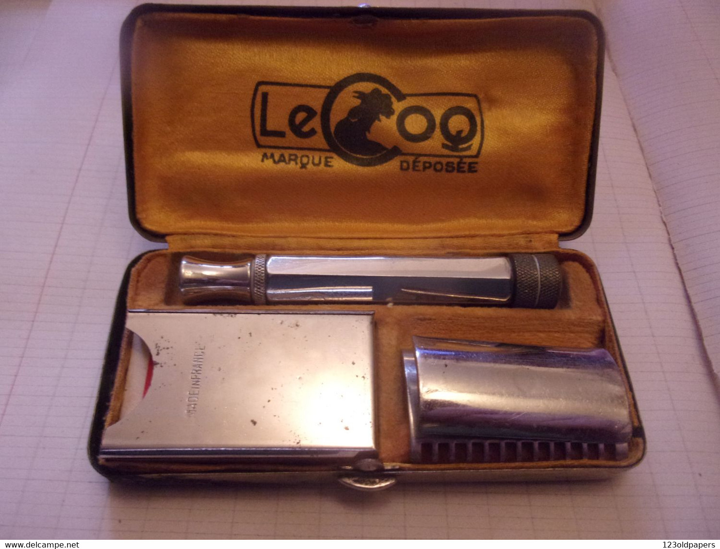 ️  ANCIENNE BOITE LE COQ RASOIR MADE FRANCE RAZOR SHEERMES RASIER SAFETY RASOR - Hojas De Afeitar