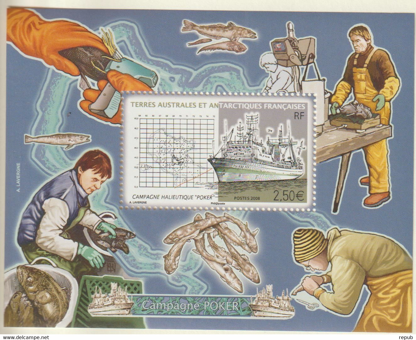 TAAF 2008 Campagne Halieutique BF 20 ** MNH - Blocks & Sheetlets