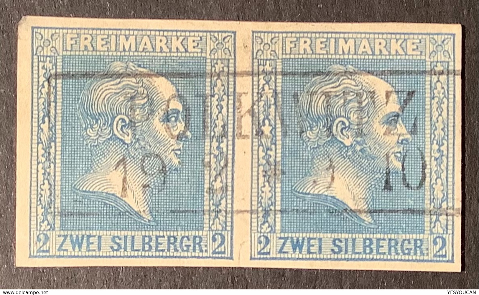 POLKWITZ (Schlesien Liegnitz) Auf Mi 11a Preussen 1858 2 Sgr Blau (Poland Polen Prussia Pologne Prusse - Gebraucht
