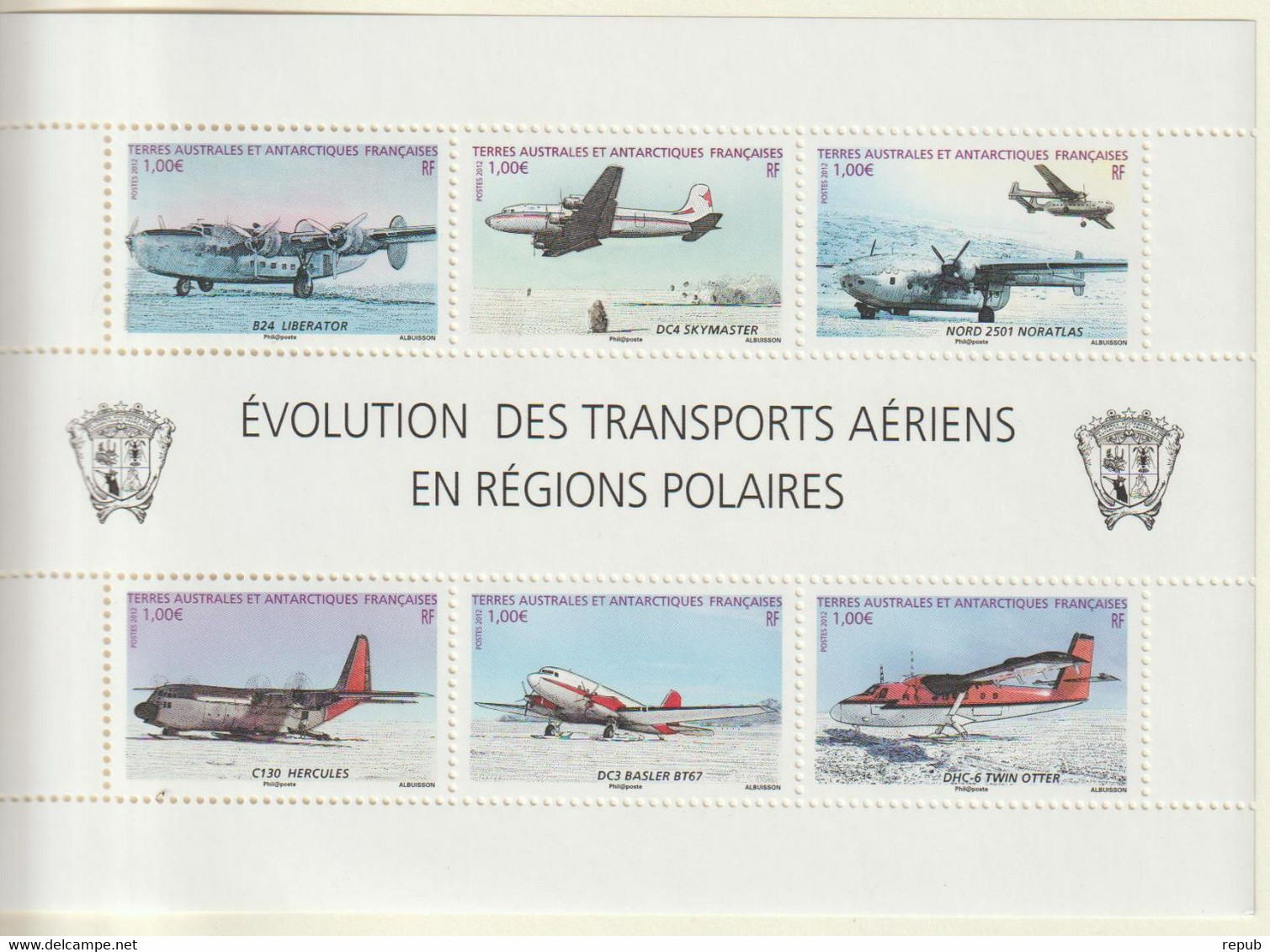 TAAF 2012 Transports Aériens Feuillet F612 ** MNH - Blocs-feuillets