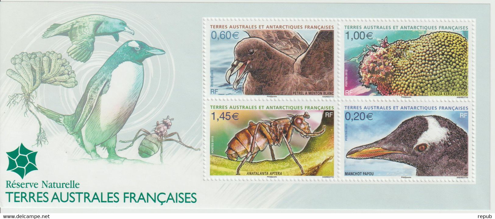 TAAF 2012 Faune Feuillet F622 ** MNH - Blocks & Kleinbögen