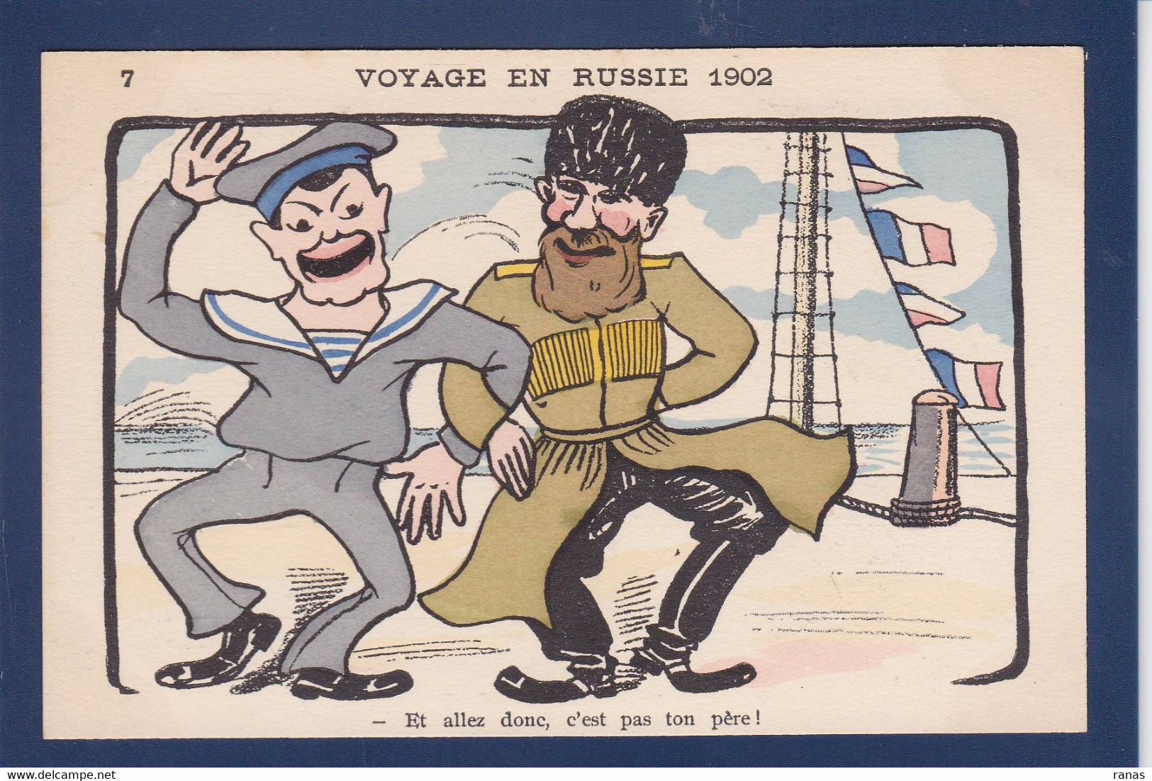 CPA Russie Russia Satirique Caricature Non Circulé Voyage En Russie 1902 - Russia