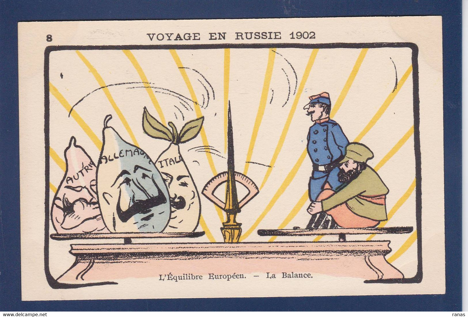 CPA Russie Russia Satirique Caricature Non Circulé Voyage En Russie 1902 - Russia