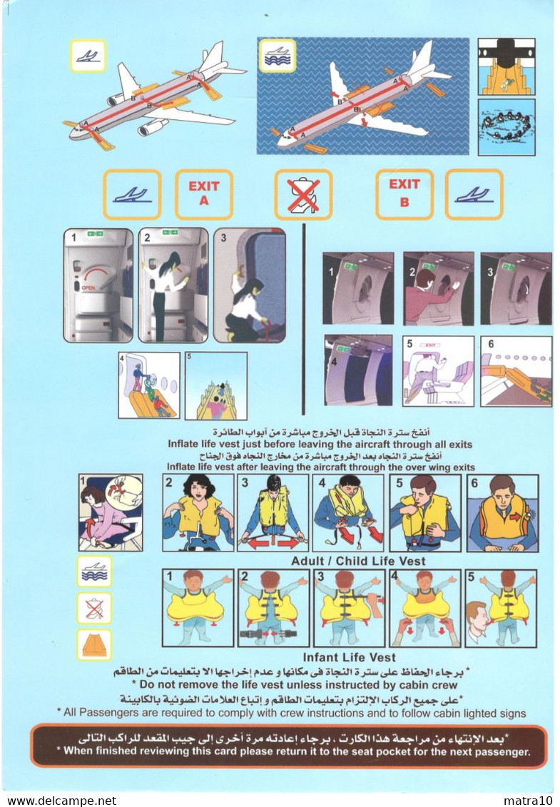 EGYPTAIR A220 - 300 Version 3- 12/2019  Consignes De Sécurité Safety Instructions Scheda Sicurezza Medidas De Seguridad - Safety Cards