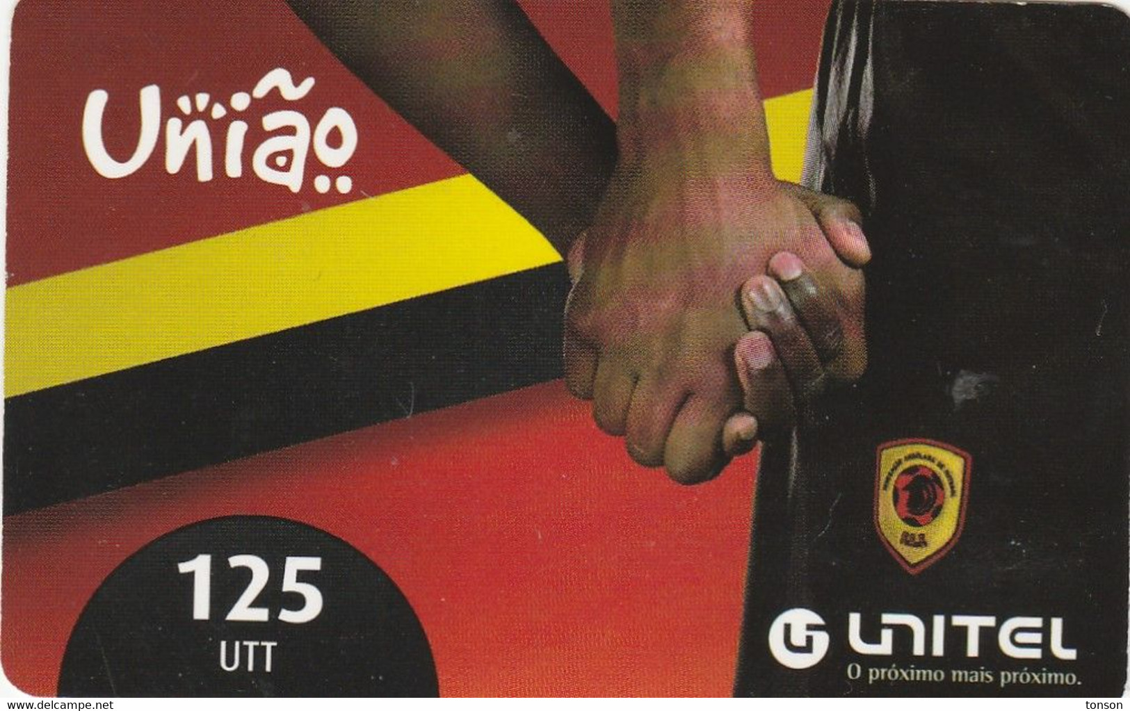 Angola, AO-UNI-REF-023?, Unitel 125 UTT, Uniao, Football, 2 Scans.  Expiry : 2014/12/31 - Angola