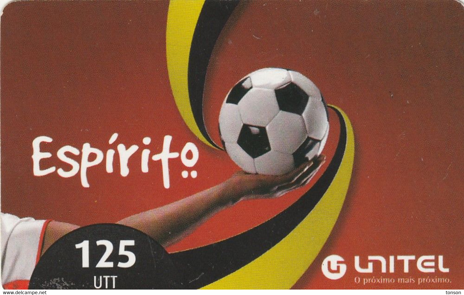 Angola, AO-UNI-REF-0024B, Unitel 125 UTT, Espirito, Football, 2 Scans.  Expiry : 2014/12/31 - Angola